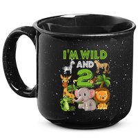 Im Wild And 2 Zoo Theme Birthday Safari Jungle 15oz Campfire Ceramic Mug