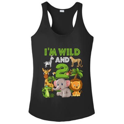 Im Wild And 2 Zoo Theme Birthday Safari Jungle Ladies PosiCharge Competitor Racerback Tank