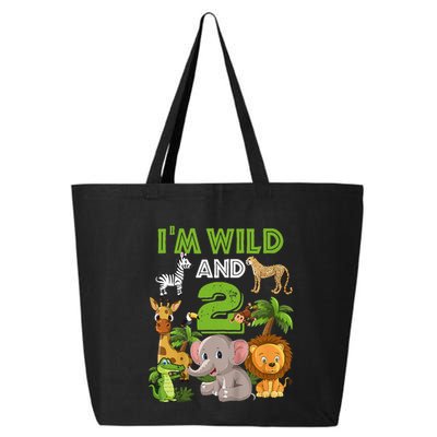 Im Wild And 2 Zoo Theme Birthday Safari Jungle 25L Jumbo Tote