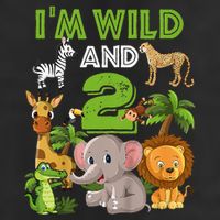 Im Wild And 2 Zoo Theme Birthday Safari Jungle 25L Jumbo Tote