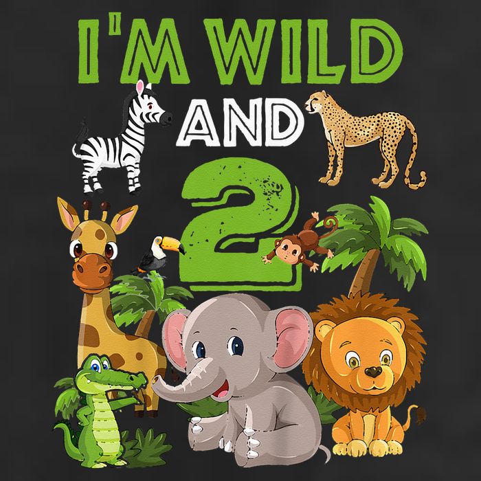 Im Wild And 2 Zoo Theme Birthday Safari Jungle 25L Jumbo Tote