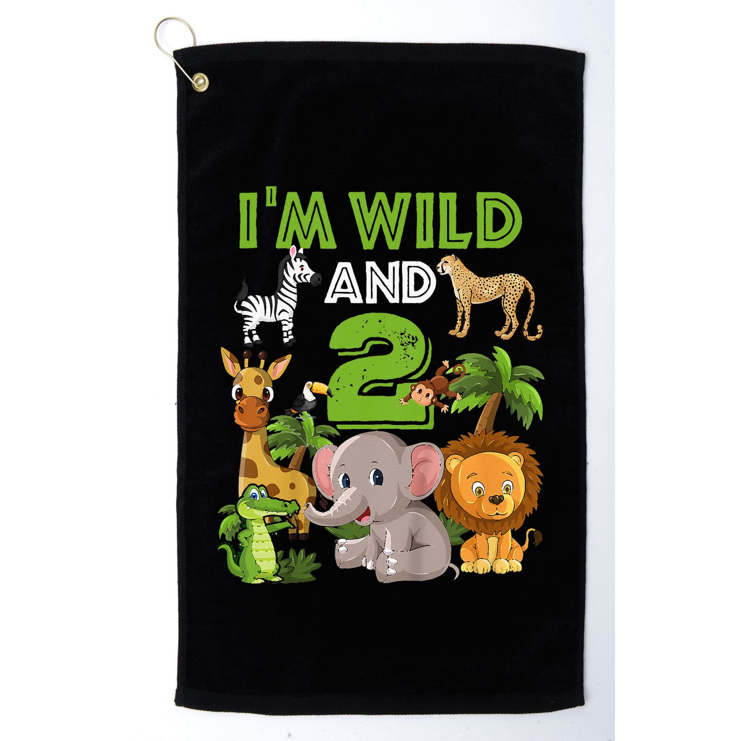 Im Wild And 2 Zoo Theme Birthday Safari Jungle Golf Towel