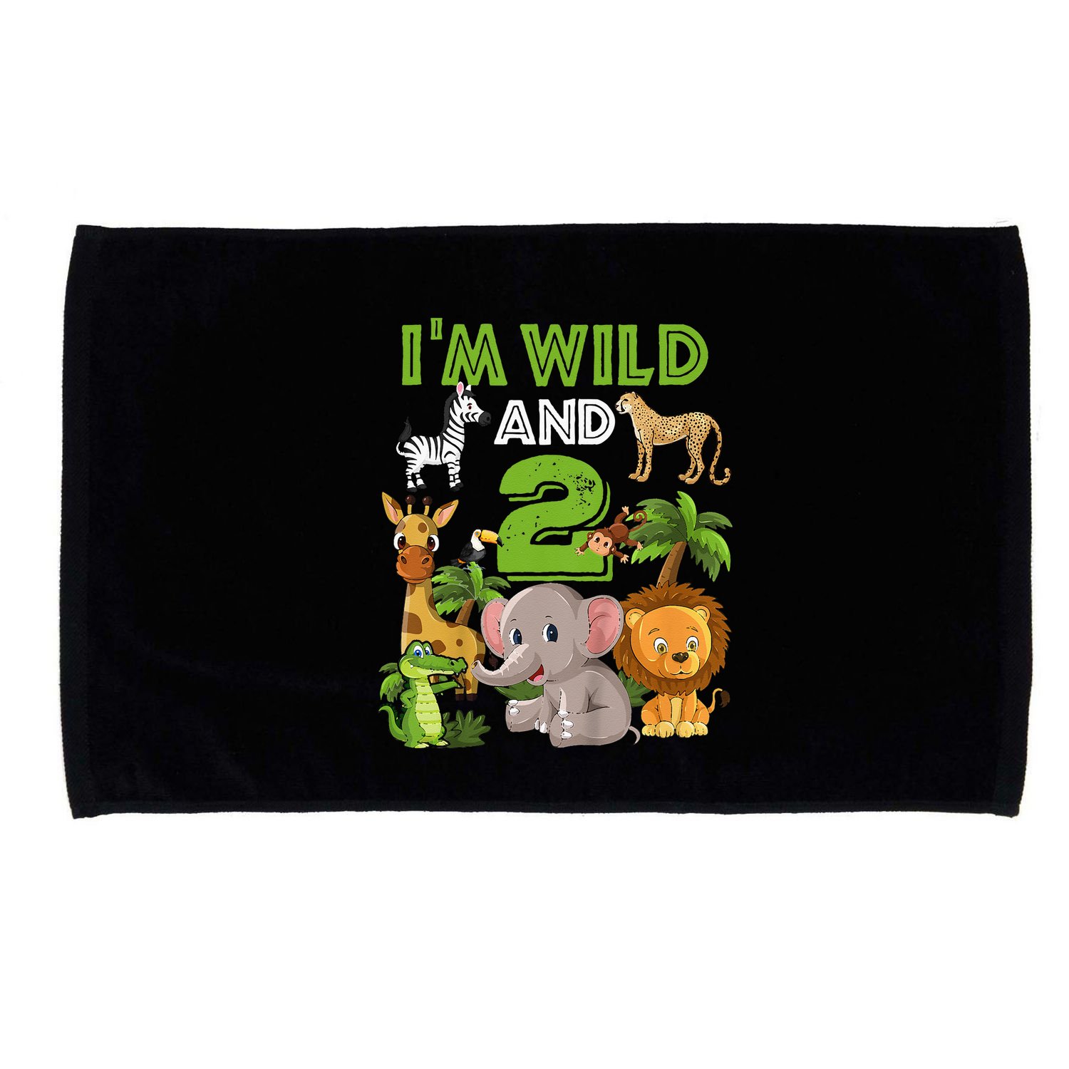 Im Wild And 2 Zoo Theme Birthday Safari Jungle Microfiber Hand Towel