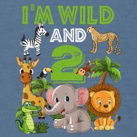 Im Wild And 2 Zoo Theme Birthday Safari Jungle Garment-Dyed Sweatshirt