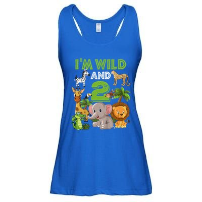 Im Wild And 2 Zoo Theme Birthday Safari Jungle Ladies Essential Flowy Tank