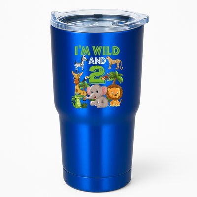Im Wild And 2 Zoo Theme Birthday Safari Jungle Tumbler