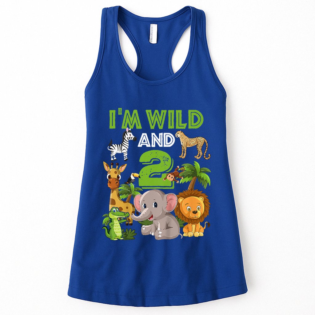 Im Wild And 2 Zoo Theme Birthday Safari Jungle Womens Tank Top