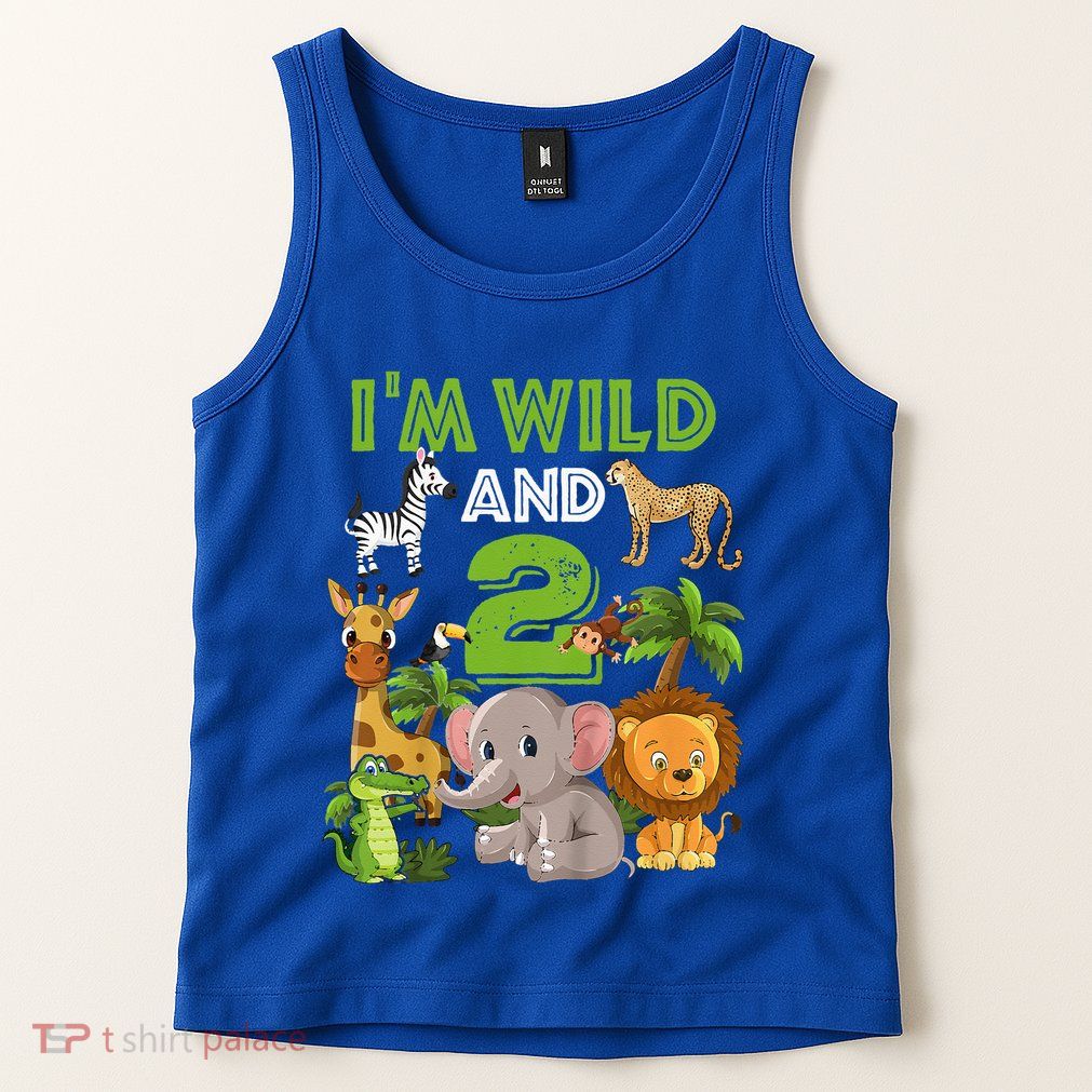 Im Wild And 2 Zoo Theme Birthday Safari Jungle Tank Top