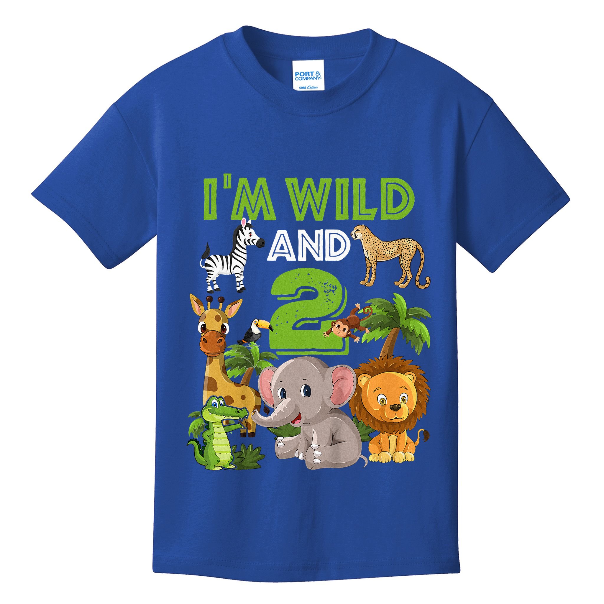 Im Wild And 2 Zoo Theme Birthday Safari Jungle Kids T-Shirt