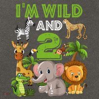 Im Wild And 2 Zoo Theme Birthday Safari Jungle Cotton Canvas Backpack