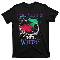 I Will Always Be A Salty Witch Halloween Mermaid Skeleton T-Shirt