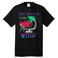 I Will Always Be A Salty Witch Halloween Mermaid Skeleton Tall T-Shirt