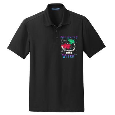 I Will Always Be A Salty Witch Halloween Mermaid Skeleton Dry Zone Grid Polo