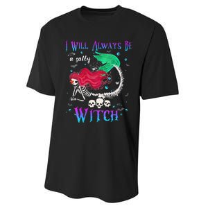 I Will Always Be A Salty Witch Halloween Mermaid Skeleton Performance Sprint T-Shirt