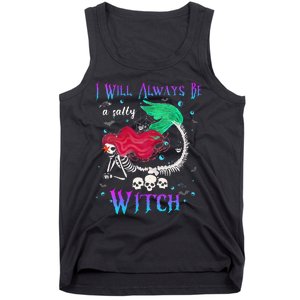 I Will Always Be A Salty Witch Halloween Mermaid Skeleton Tank Top