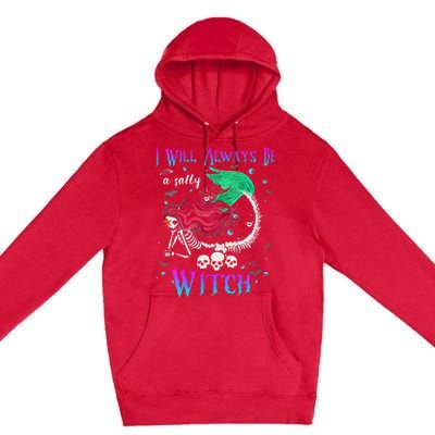 I Will Always Be A Salty Witch Halloween Mermaid Skeleton Premium Pullover Hoodie