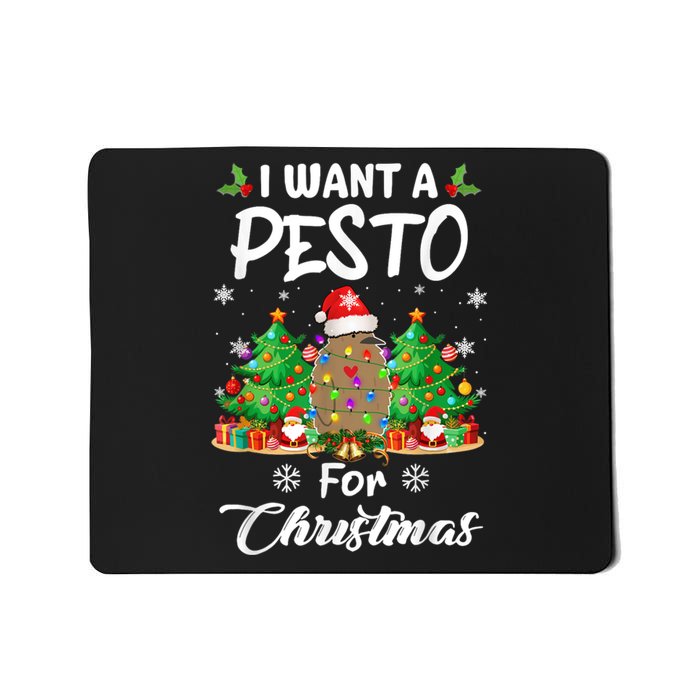 I Want A Pesto For Christmas Pesto The Penguin Funny Mousepad