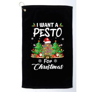 I Want A Pesto For Christmas Pesto The Penguin Funny Platinum Collection Golf Towel