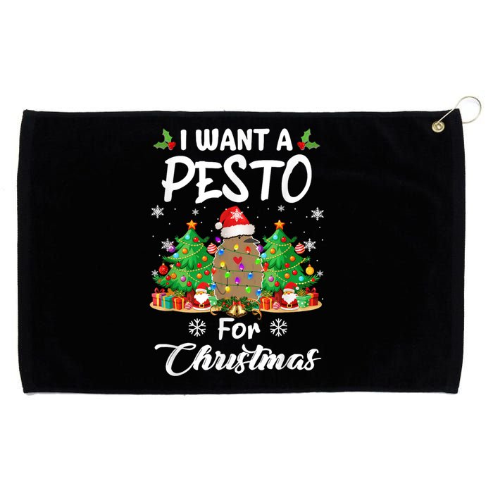 I Want A Pesto For Christmas Pesto The Penguin Funny Grommeted Golf Towel