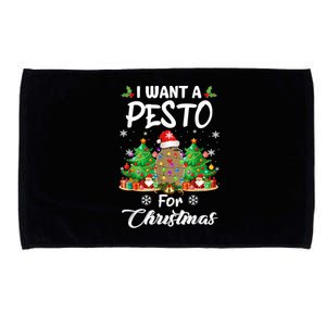 I Want A Pesto For Christmas Pesto The Penguin Funny Microfiber Hand Towel