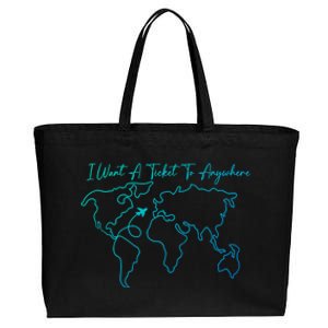 I Want A Ticket To Anywhere Gift Cotton Canvas Jumbo Tote