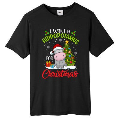 I Want A Hippopotamus For Christmas Xmas Hippo Meaningful Gift Tall Fusion ChromaSoft Performance T-Shirt