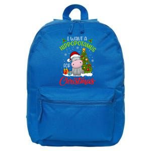 I Want A Hippopotamus For Christmas Xmas Hippo Meaningful Gift 16 in Basic Backpack