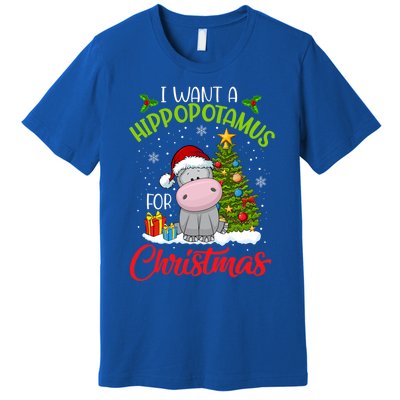 I Want A Hippopotamus For Christmas Xmas Hippo Meaningful Gift Premium T-Shirt