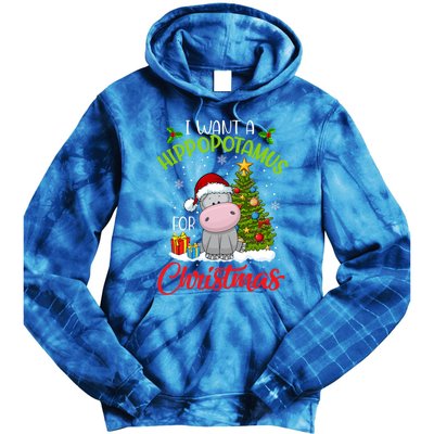 I Want A Hippopotamus For Christmas Xmas Hippo Meaningful Gift Tie Dye Hoodie