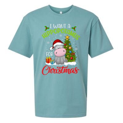 I Want A Hippopotamus For Christmas Xmas Hippo Meaningful Gift Sueded Cloud Jersey T-Shirt