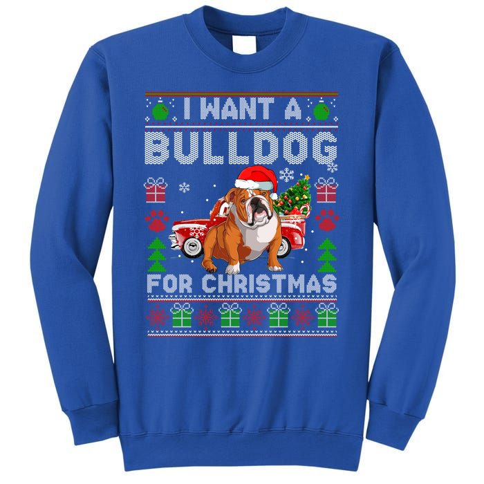 I Want A Bulldog For Christmas Ugly Sweater Dog Xmas Outfit Gift Sweatshirt