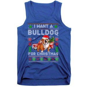 I Want A Bulldog For Christmas Ugly Sweater Dog Xmas Outfit Gift Tank Top