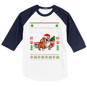 I Want A Bulldog For Christmas Ugly Sweater Dog Xmas Outfit Gift Baseball Sleeve Shirt