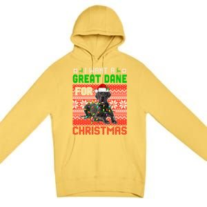 I Want A Great Dane For Christmas Santa Dog Lover Owner Gift Premium Pullover Hoodie