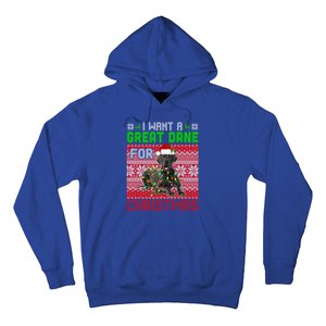 I Want A Great Dane For Christmas Santa Dog Lover Owner Gift Hoodie