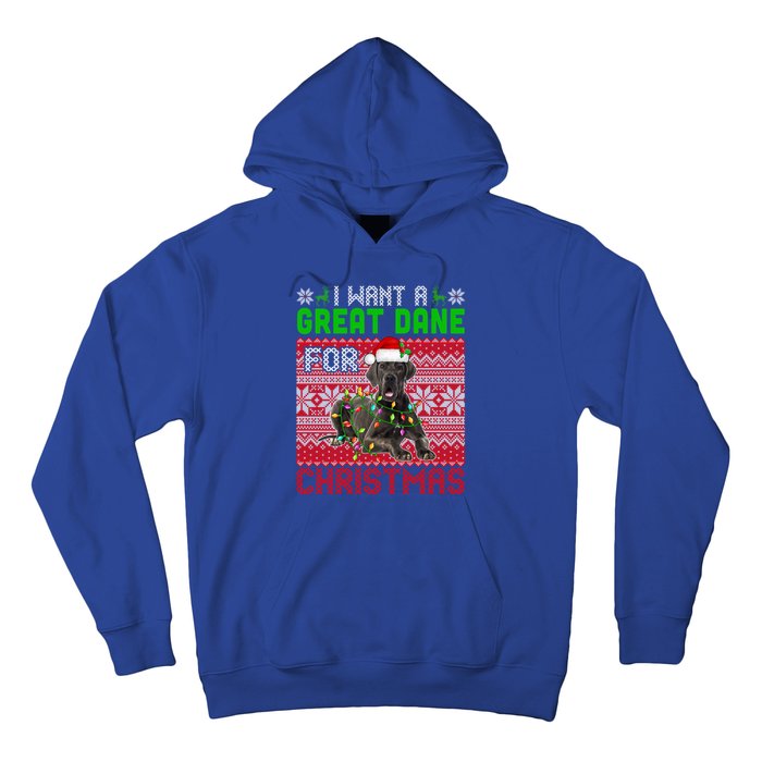 I Want A Great Dane For Christmas Santa Dog Lover Owner Gift Hoodie