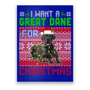 I Want A Great Dane For Christmas Santa Dog Lover Owner Gift Poster