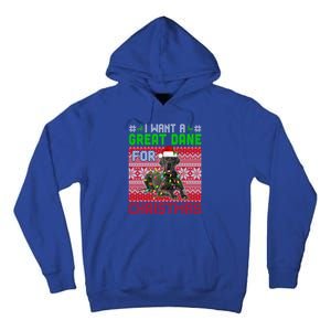 I Want A Great Dane For Christmas Santa Dog Lover Owner Gift Tall Hoodie