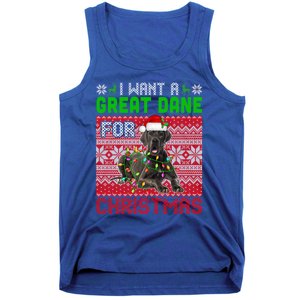 I Want A Great Dane For Christmas Santa Dog Lover Owner Gift Tank Top