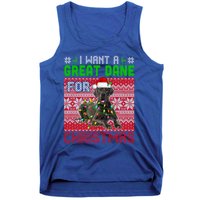 I Want A Great Dane For Christmas Santa Dog Lover Owner Gift Tank Top