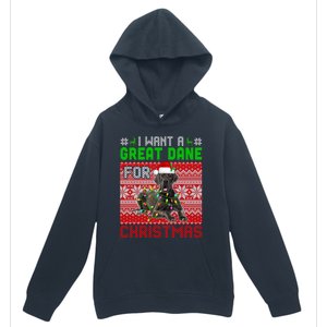 I Want A Great Dane For Christmas Santa Dog Lover Owner Gift Urban Pullover Hoodie