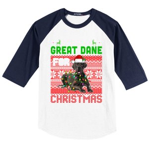 I Want A Great Dane For Christmas Santa Dog Lover Owner Gift Baseball Sleeve Shirt