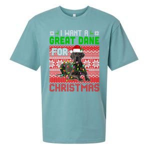 I Want A Great Dane For Christmas Santa Dog Lover Owner Gift Sueded Cloud Jersey T-Shirt