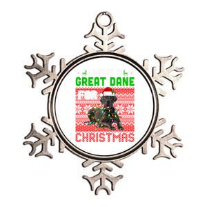 I Want A Great Dane For Christmas Santa Dog Lover Owner Gift Metallic Star Ornament