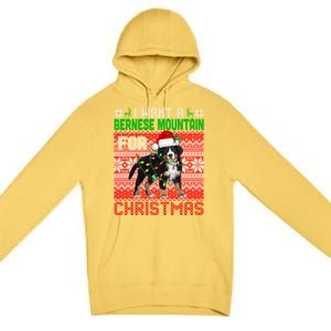 I Want A Bernese Mountain For Christmas Santa Dog Lover Gift Premium Pullover Hoodie