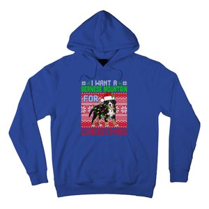 I Want A Bernese Mountain For Christmas Santa Dog Lover Gift Hoodie