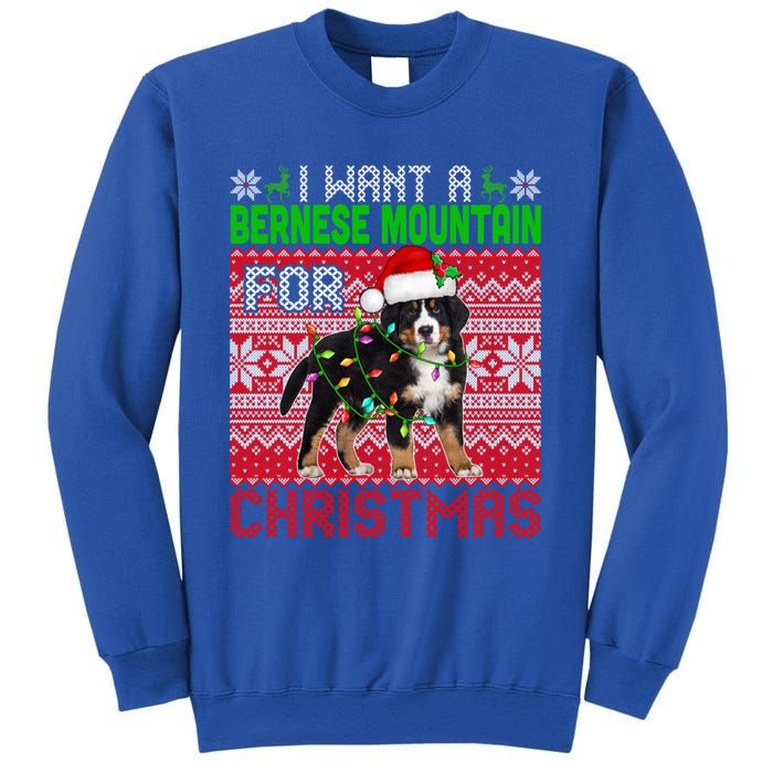 I Want A Bernese Mountain For Christmas Santa Dog Lover Gift Sweatshirt