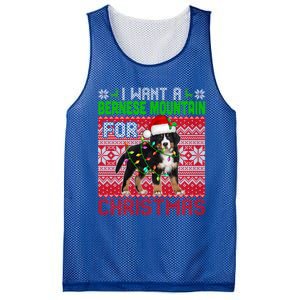 I Want A Bernese Mountain For Christmas Santa Dog Lover Gift Mesh Reversible Basketball Jersey Tank