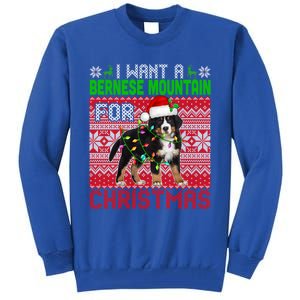 I Want A Bernese Mountain For Christmas Santa Dog Lover Gift Tall Sweatshirt