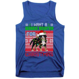 I Want A Bernese Mountain For Christmas Santa Dog Lover Gift Tank Top